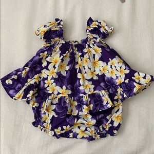 Hawaiian Floral Purple Baby Set